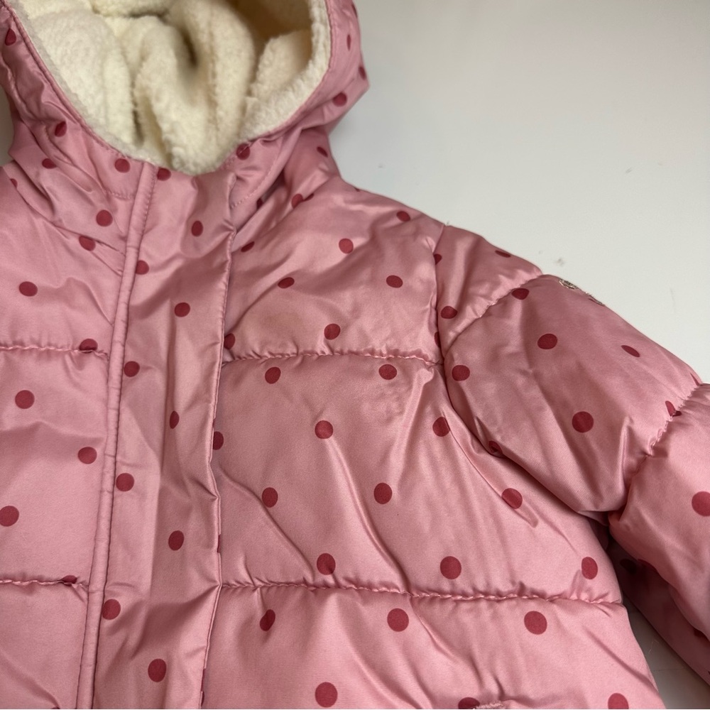 OshKosh B’gosh Pink Polka Dot Fleece Hooded Jacket | 18–24M - Picture 3 of 10